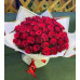 Букет 65 красных роз с упаковкой