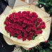 Букет 65 красных роз с упаковкой