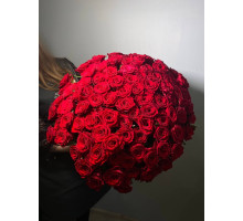 Букет 101 белорусская роза 55 см