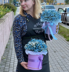 Бокс из радужной гипсофилы M