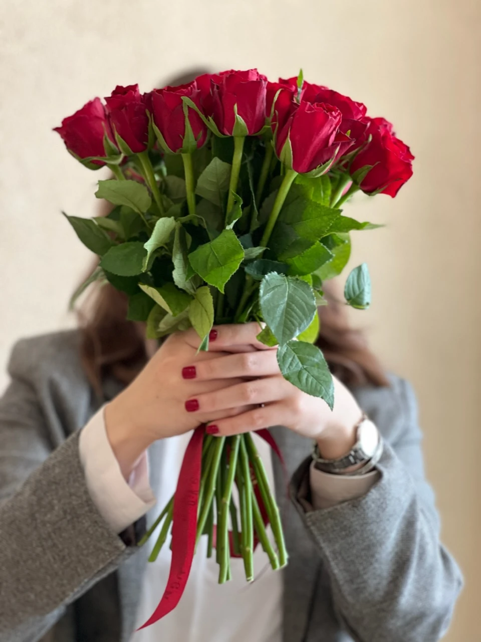 21 роза Кения 40 см