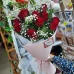 Букет из 9 роз "Родос" с гипсофилой 