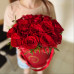 Коробочка и 21 красная роза Фридом