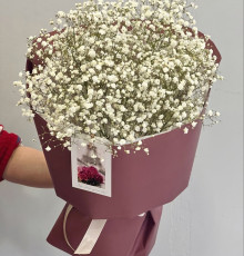 Букет из белой гипсофилы 7 веток