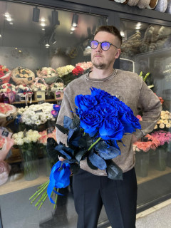 Букет из 9 синих роз