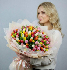 Букет 101 тюльпан «Микс»