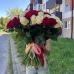 101 роза микс (Эквадор, красные и белые)