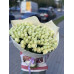 Букет 101 белая роза Кения 60 см с упаковкой