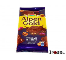 Шоколад Alpen Gold молочный фундук/изюм
