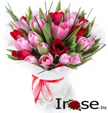 45 тюльпанов с зеленью