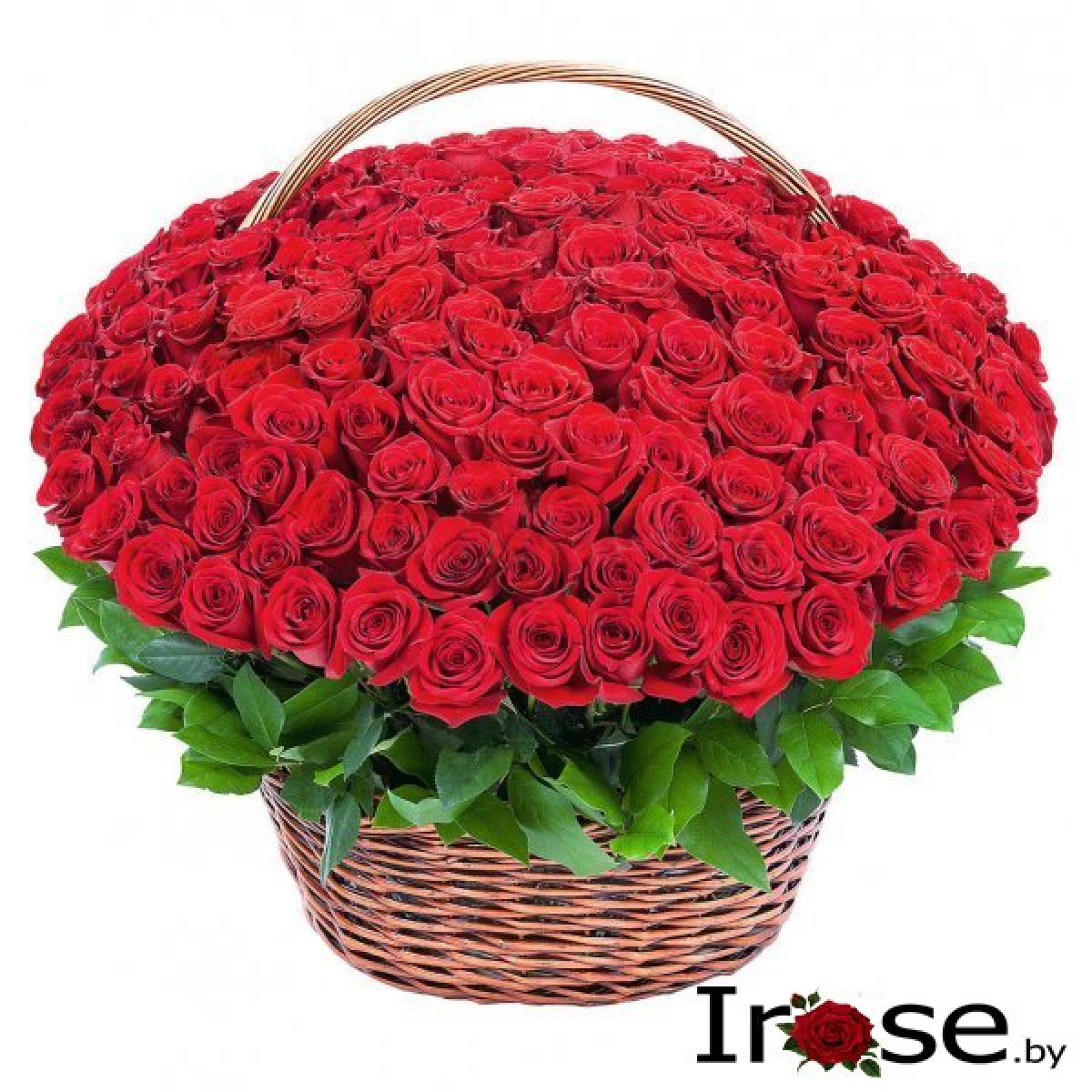 Корзинка с 151 красной розой Родос