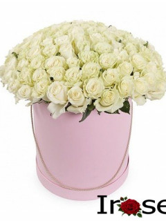 Коробочка из 101 белой розы Эквадор