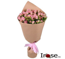 Букет 15 розовых кустовых