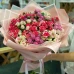 21 ветка  кустовой розы с упаковкой 