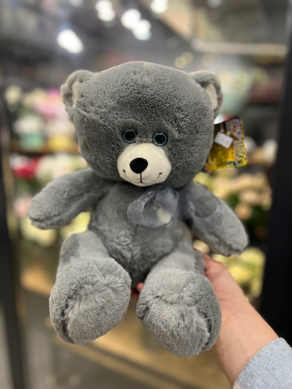 Мягкая игрушка серый медвежонок 30 см