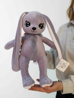 Мягкая игрушка Зайка с длинными ушами сиреневый 35 см