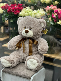 Большой плюшевый медведь дымчатого цвета 985