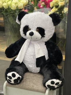 Плюшевый мишка Панда с шарфом 55 см (сидя), №952