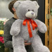 Мягкая игрушка Серый Мишка с красным бантом (55 см)